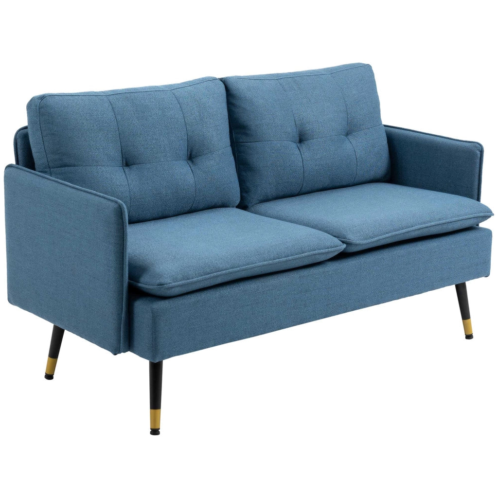 Divano 2 Posti in Tessuto ¨C Minimal ¨C Blu Scuro 139x68x80