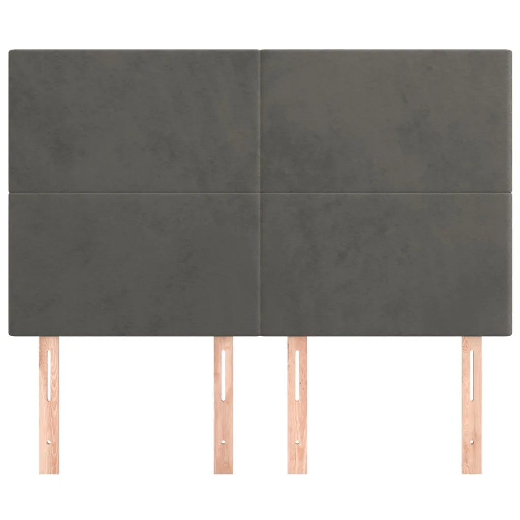 Testiera | Testata Grigio Scuro 144x5x118/128 cm Velluto