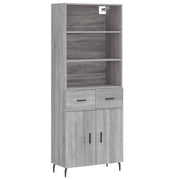 Buffet credenza cassettiera armadio mobile contenitore organizer cucina soggiorno salotto rovere Sonoma alto 69,5 x 34 x 180 cm legno ingegnerizzato grigio 02_0035537