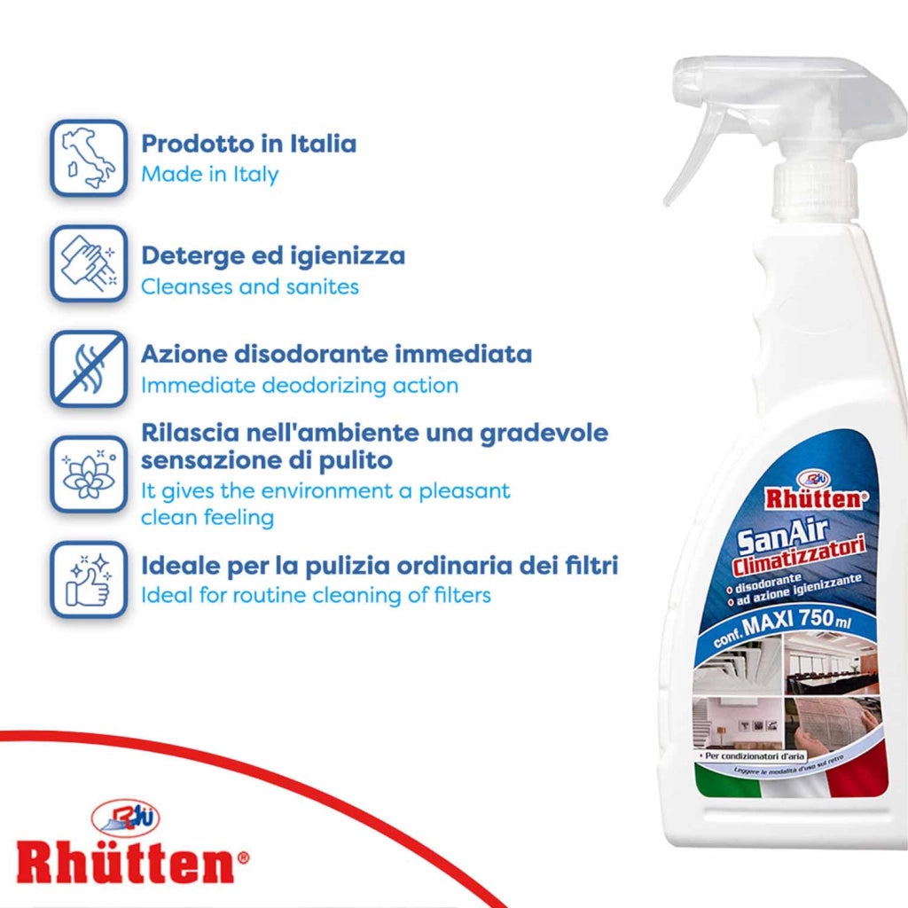 Rhutten Igienizzante Climatizzatori Spray 750 ml No Gas