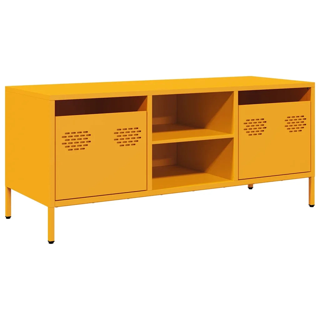 Mobile TV | Armadietto TV | Mobile Porta TV Giallo Senape 101,5x39x43,5 cm in Acciaio