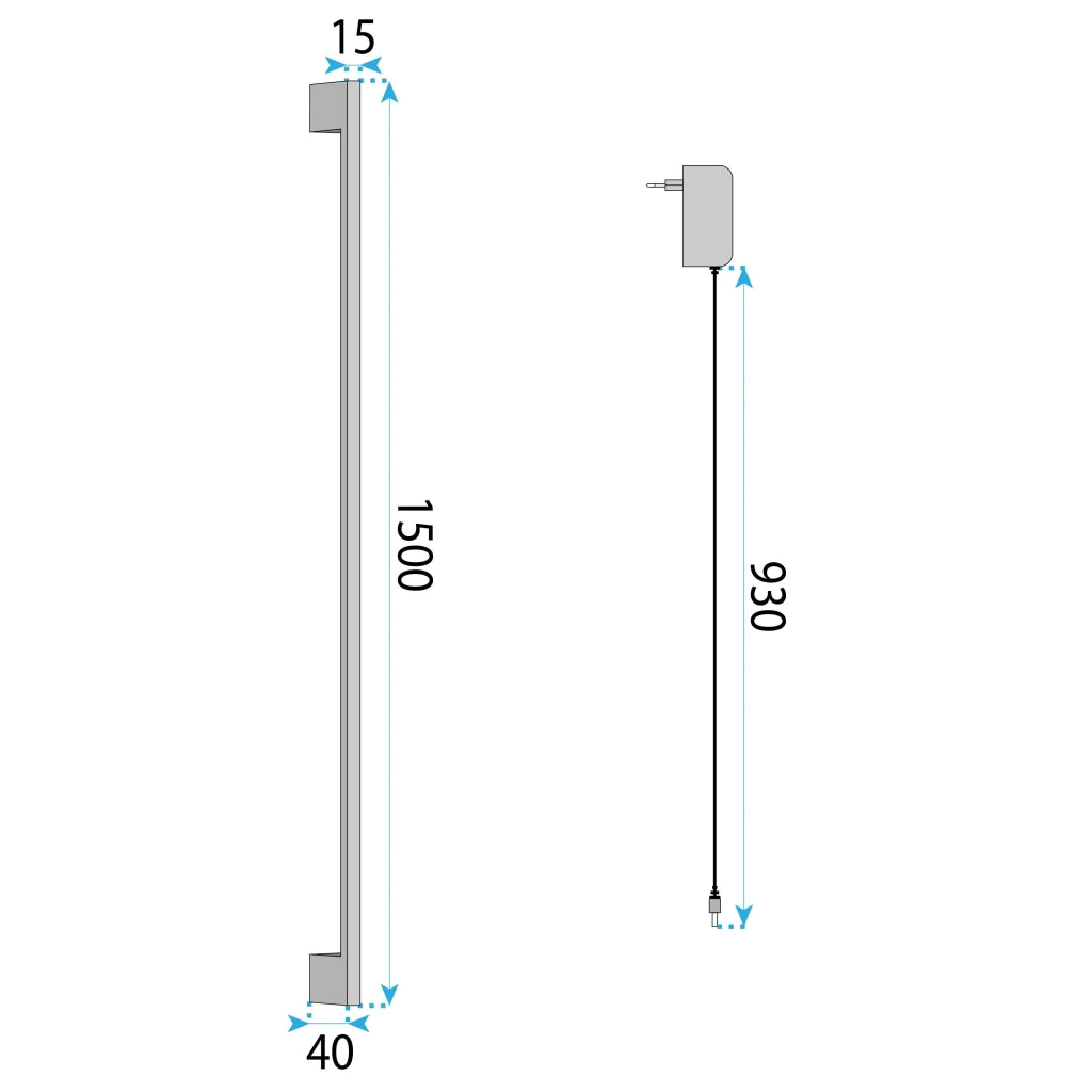 Applique Da Parete Led Lhj066-w 150cm Black