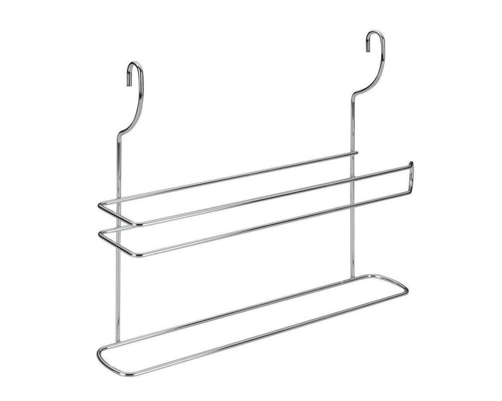 MENSOLA PORTA ROTOLI + PORTA STROFINACCIO CROMATA CM 35X8X30