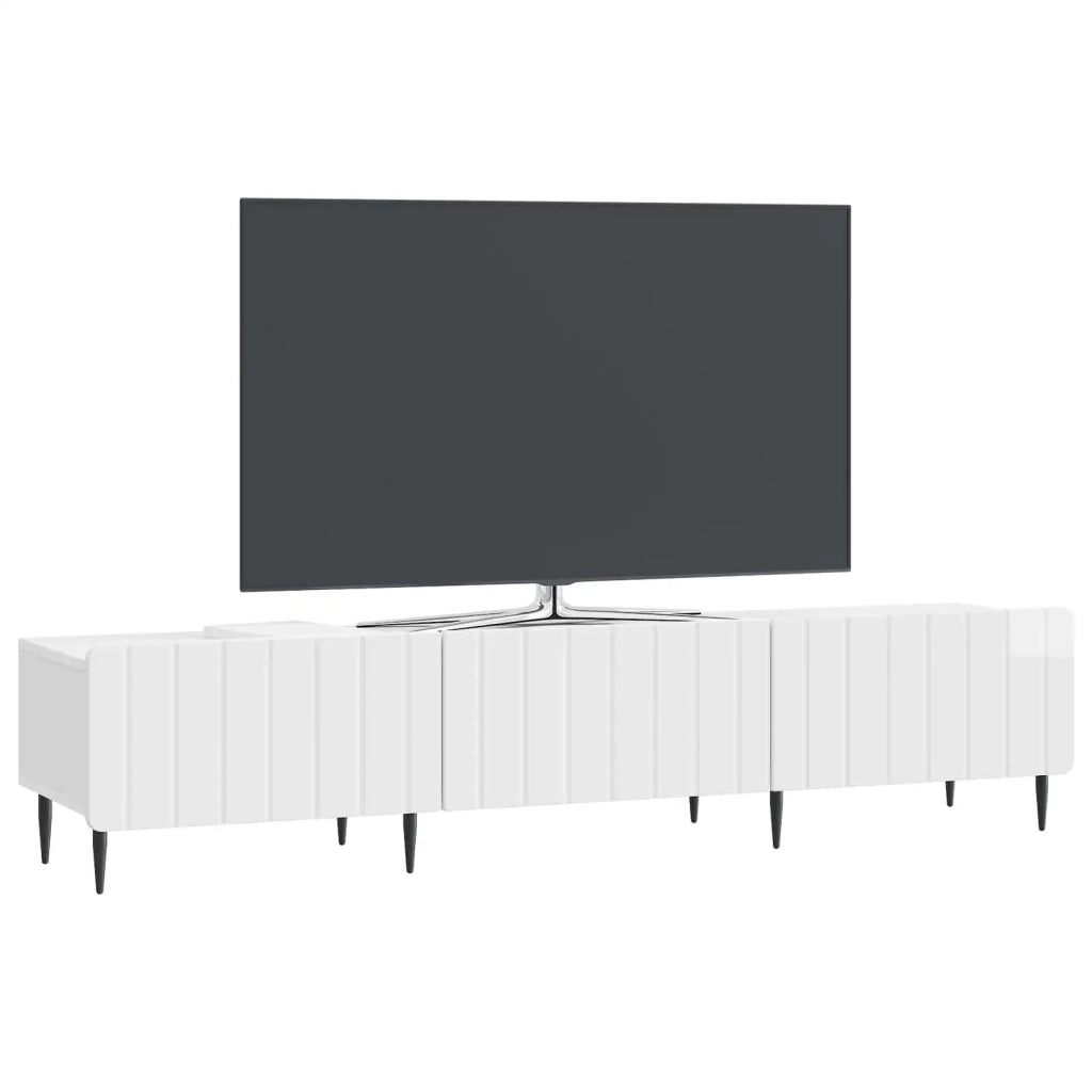 Mobile TV | Armadietto TV | Mobile Porta TV Bianco Lucido 147 x 34,5 x 32 cm Legno ingegnerizzato