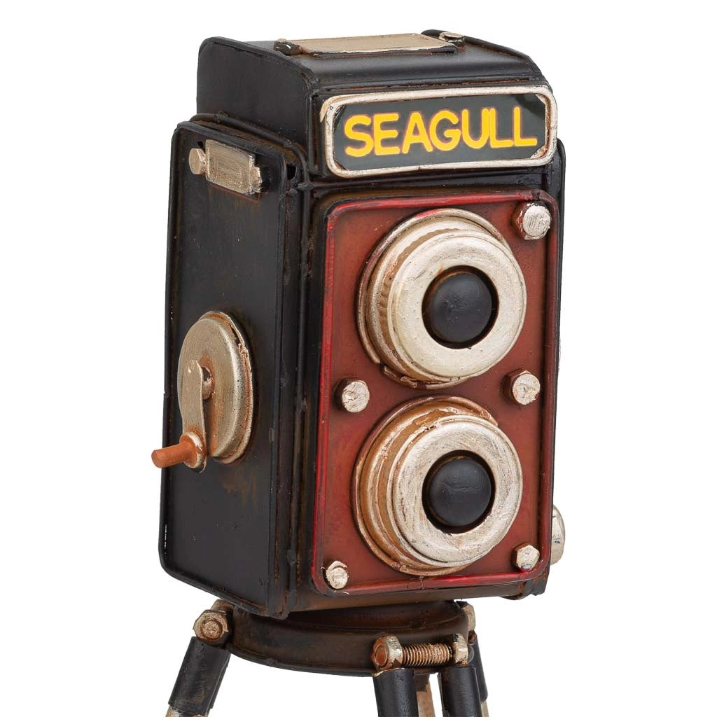Telecamera in metallo marrone 17x15x32h