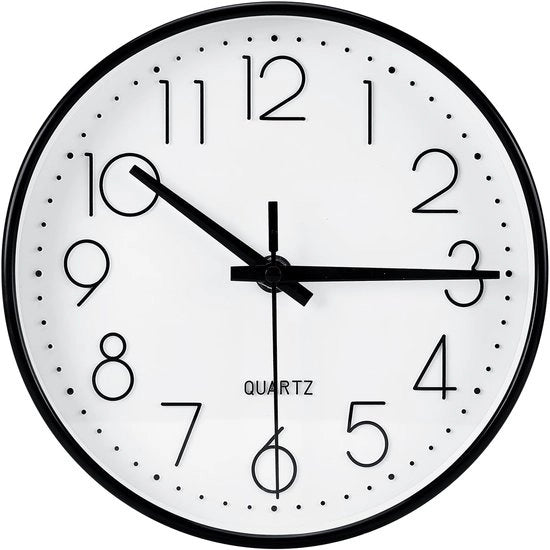 Orologio da Parete Ronde, 20 cm, Moderno, Non Emette Suoni, Orologio da Parete Decorativo con Cristallo, Orologio da Parete Estremamente Preciso, Facile da Leggere, Ideale per Ufficio, Cucina, Salotto, Camera da Bambini, Scuola