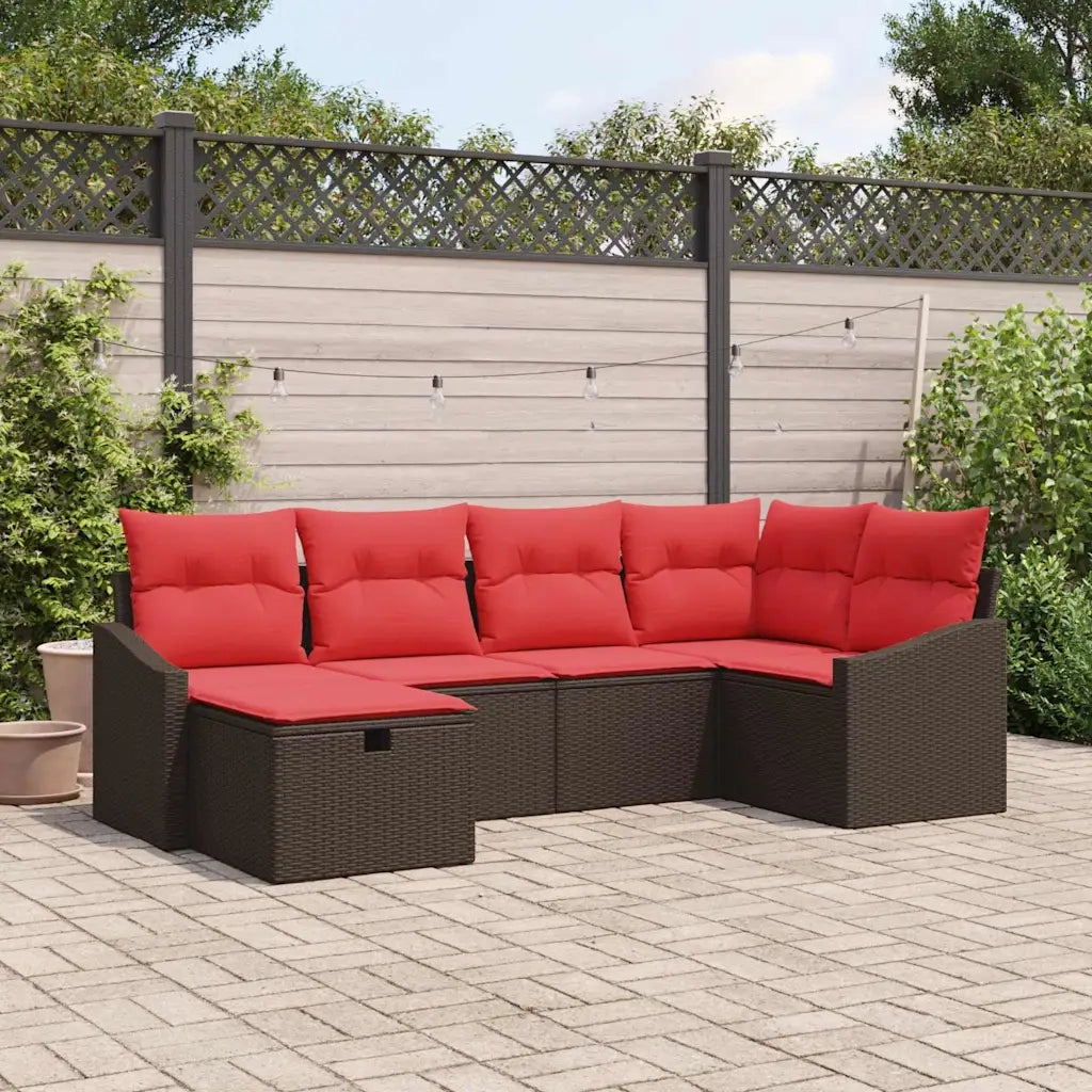 Set di divani 6 pz Marrone polyrattan 3359283