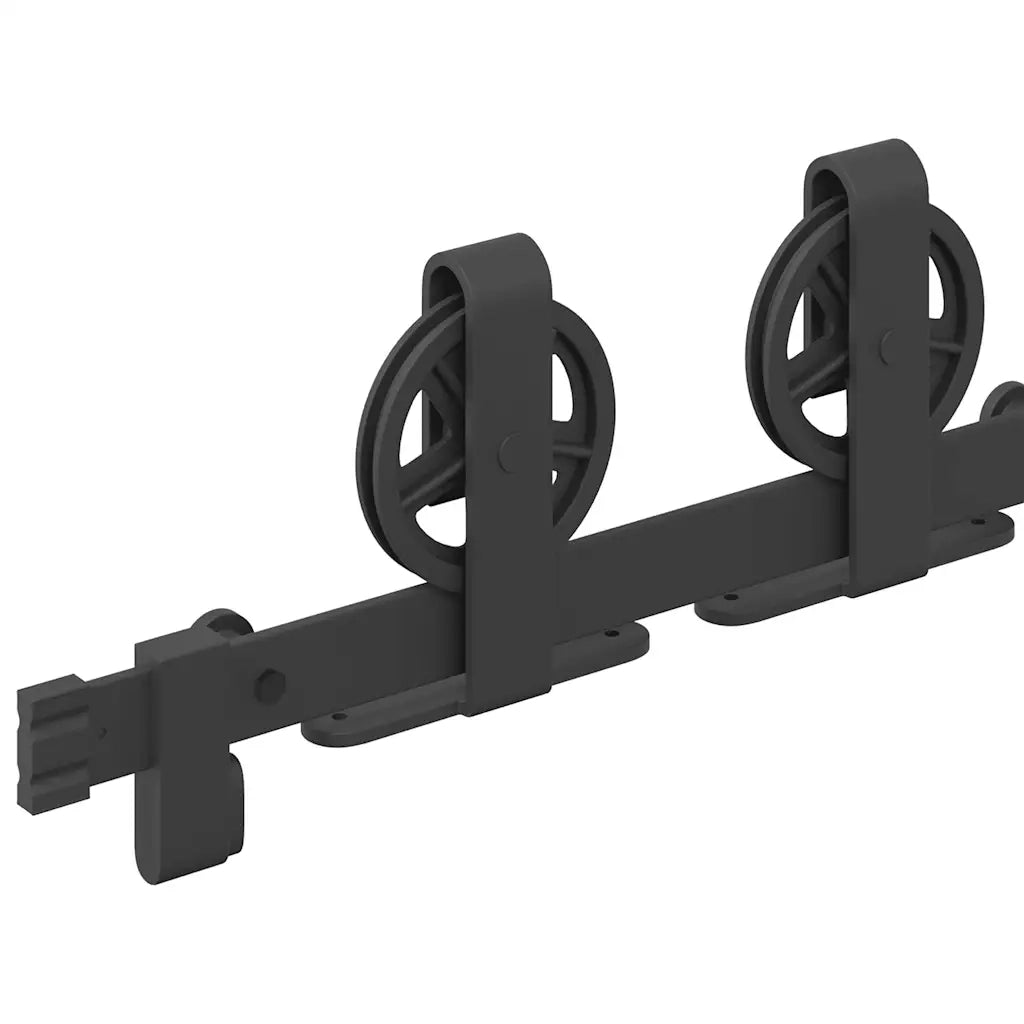 Kit di Binari per Porte Scorrevoli 183 cm Acciaio Nero 4009728