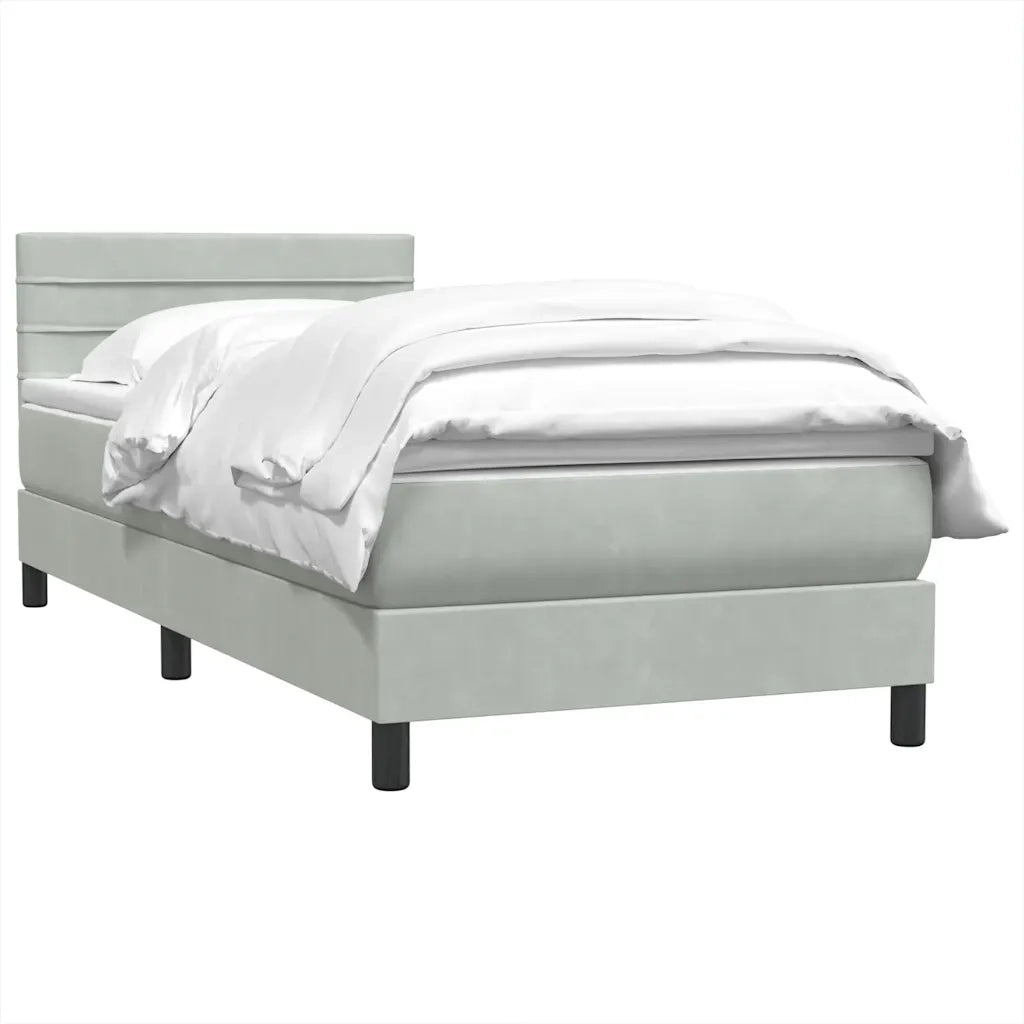Giroletto a Molle con Materasso Grigio Chiaro 80x210 cm Velluto 3316281