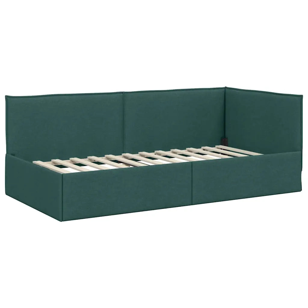 Struttura Letto Angolare con Materasso 2 pcs Verde Velluto