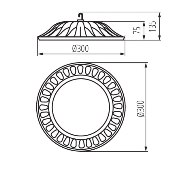Miledo HIBO LED High Bay industriale 100W 4000K IP65