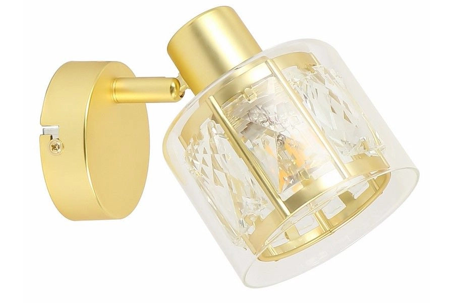 Applique Elmo oro doppio vetro cristallo 1xE14 40W Reality