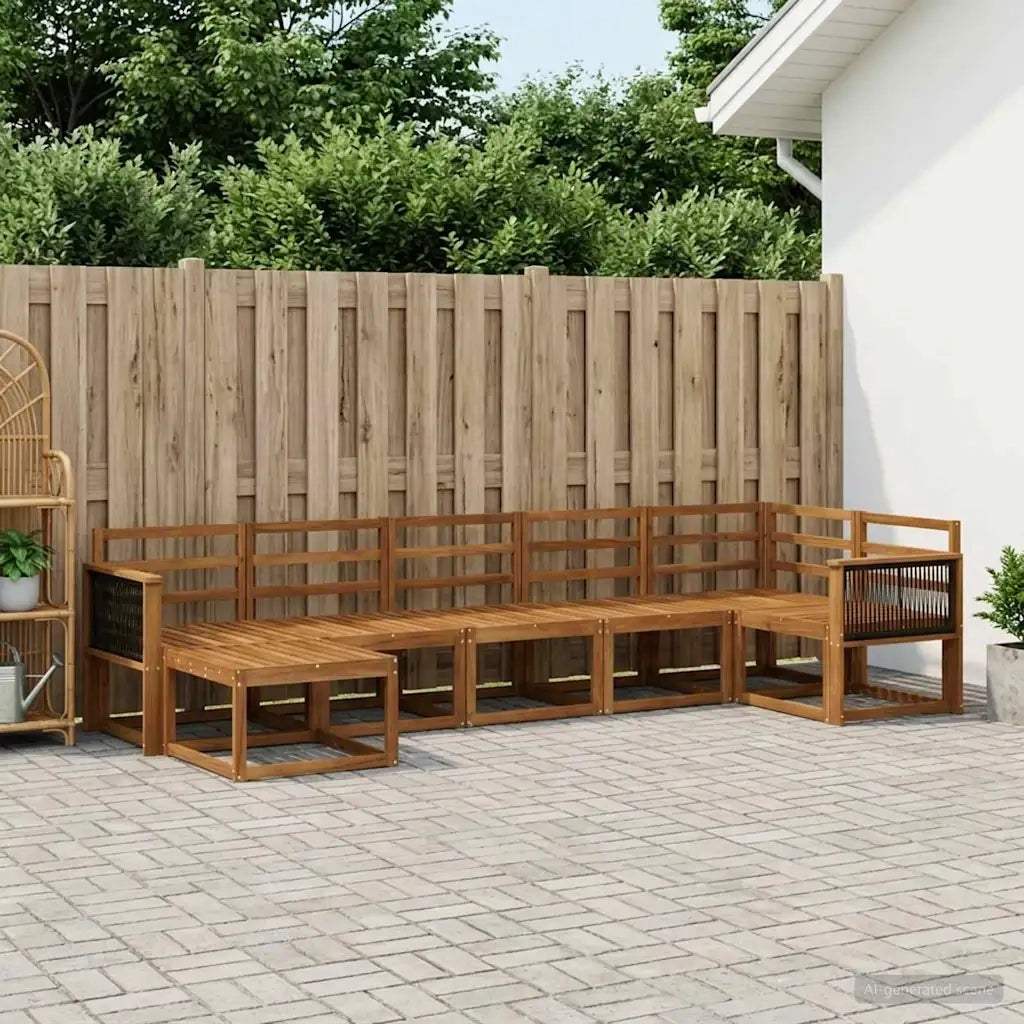 Set di divani da esterno 7 pcs Naturale