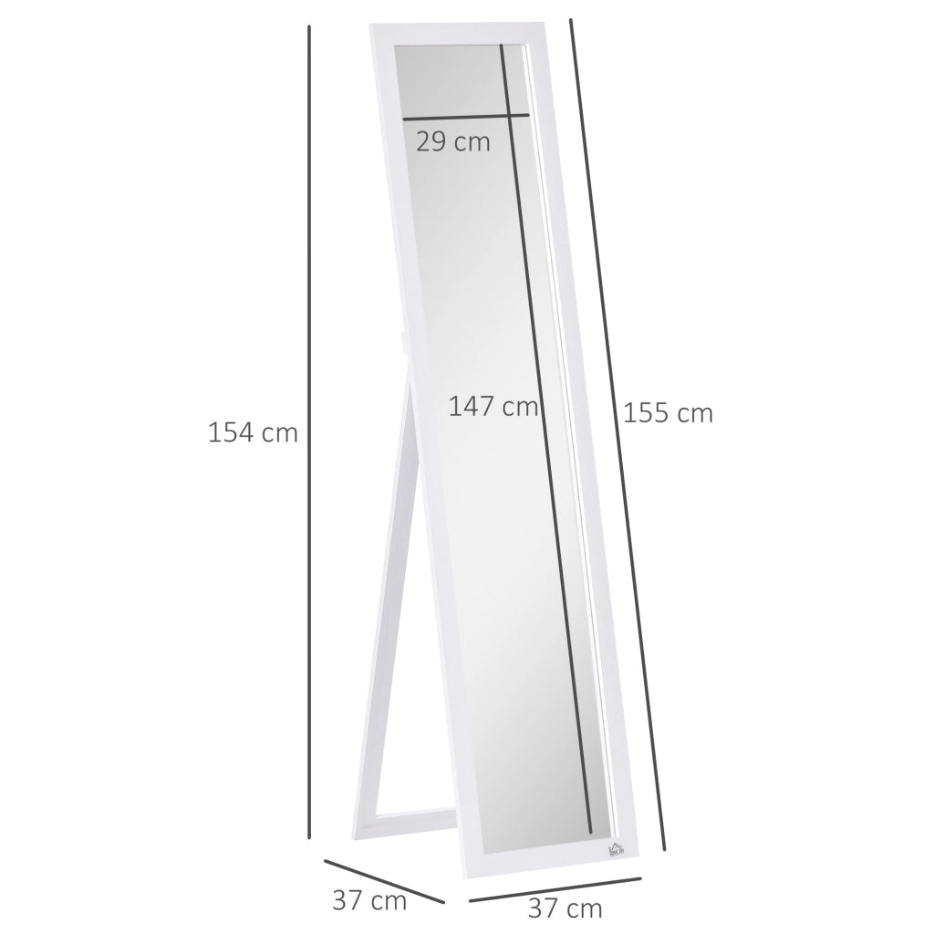 Specchio da Terra con Cornice MDF ¨C Xylo ¨C Bianco 37x37x154cm