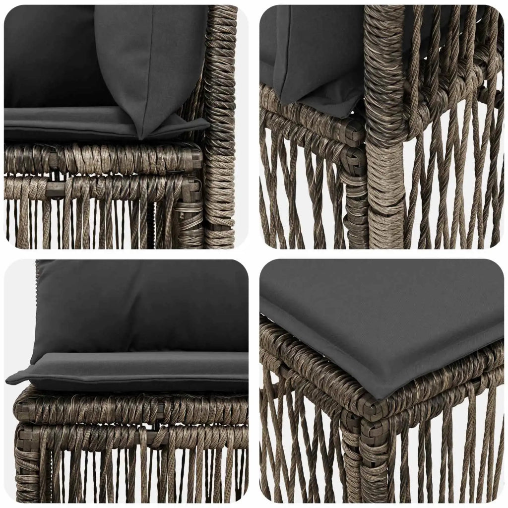 Set Divano da Giardino 7 pz Grigio polyrattan 3434309