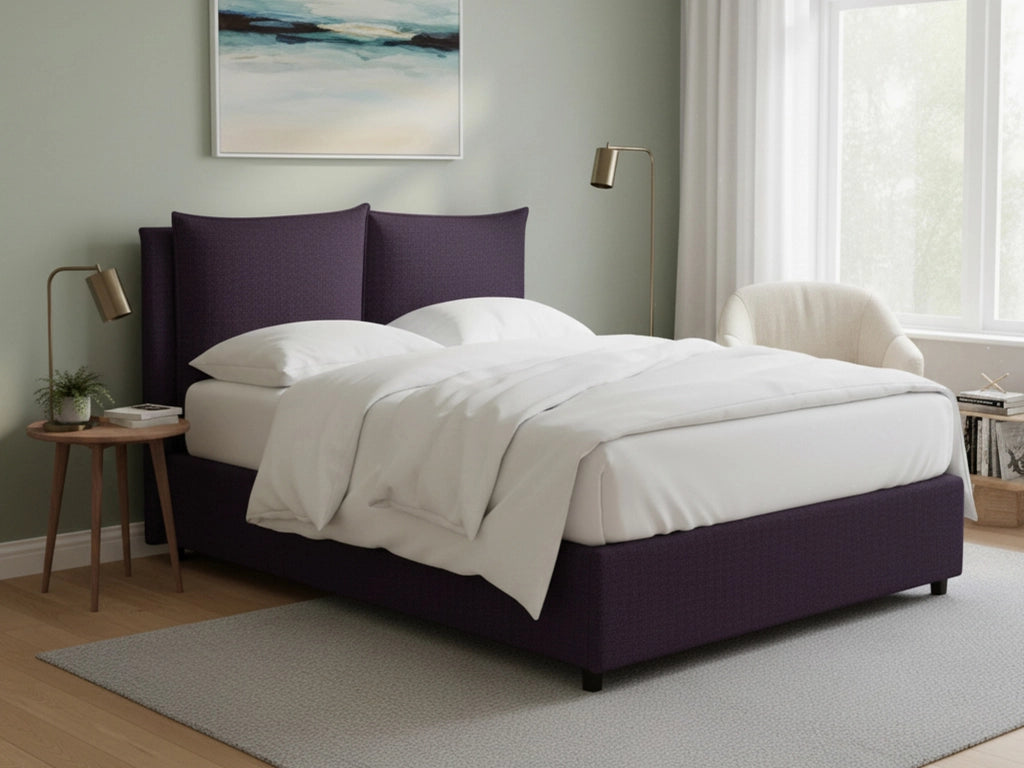 Formby, Letto Matrimoniale Sfoderabile Made in Italy, Viola