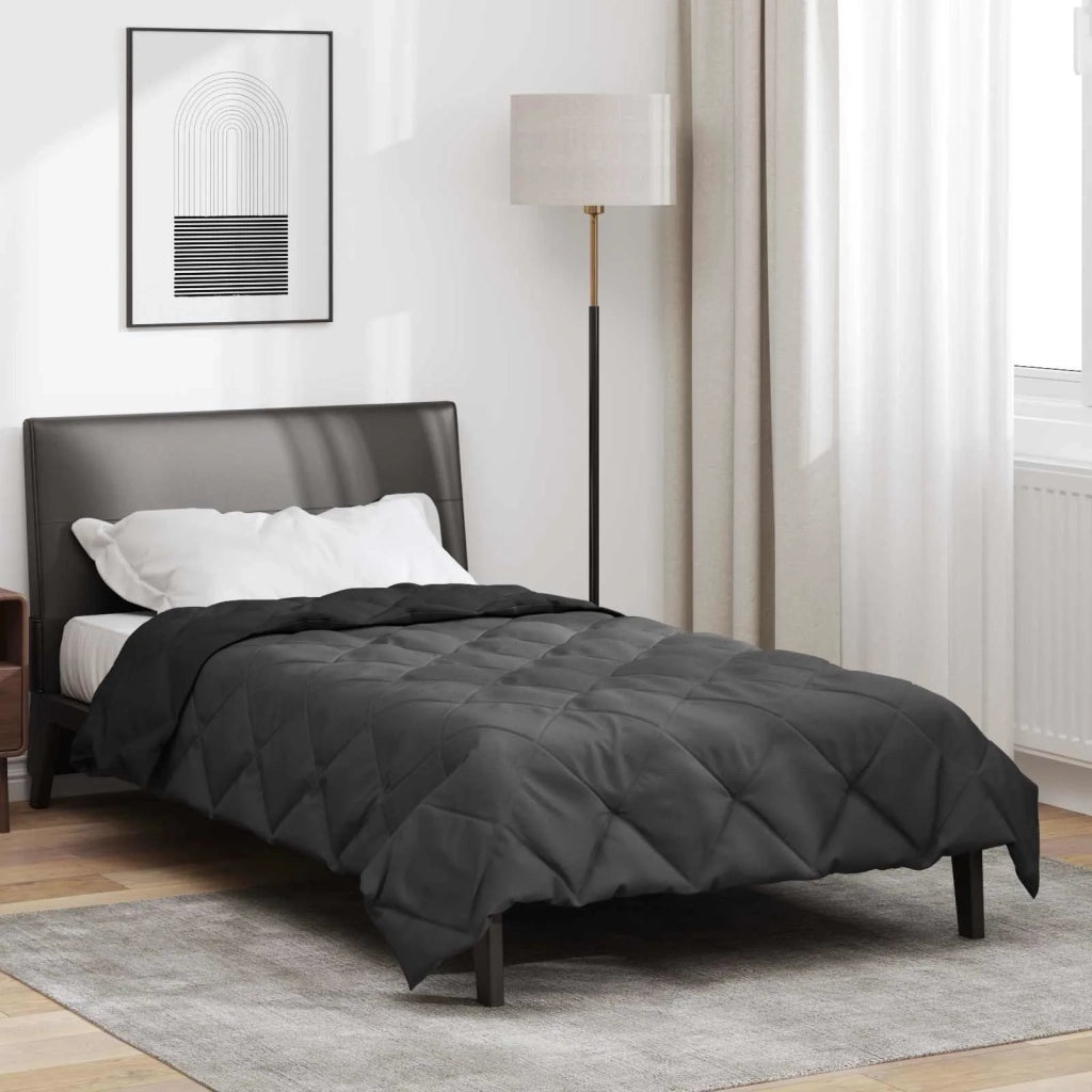 Duvet Estivo Nero e antracite 200 x 140 cm Microfibra 42025477