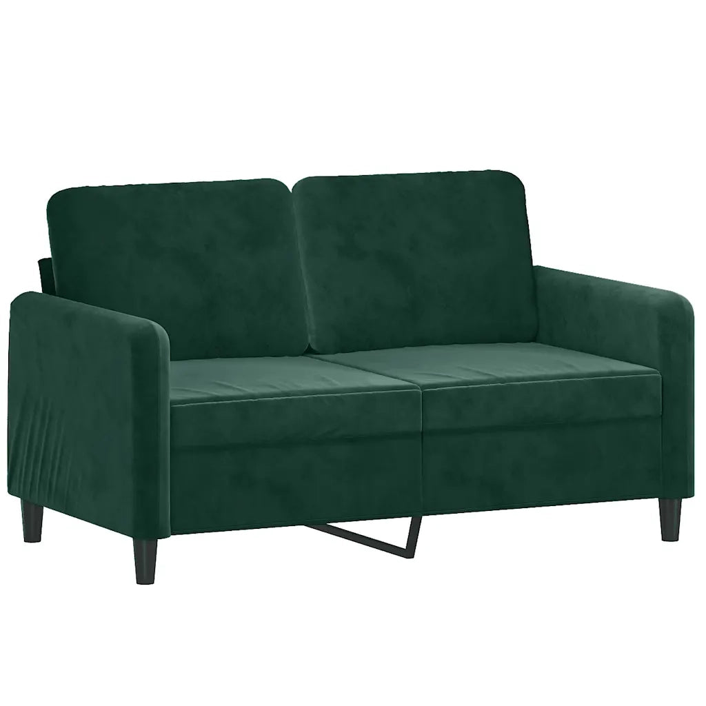 Set di Divani 2 pz Verde Scuro in Velluto
