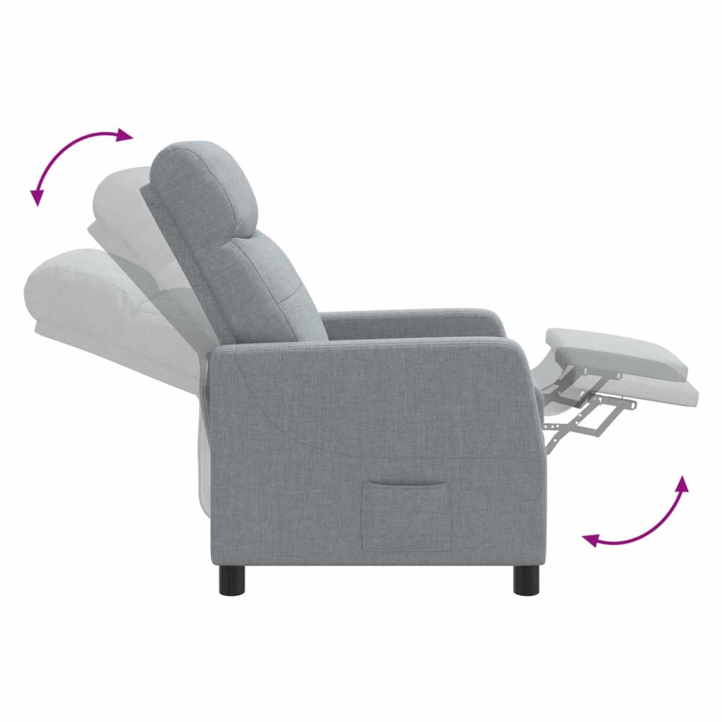 Poltrona Massaggiante Grigio Chiaro Tessuto 42035057