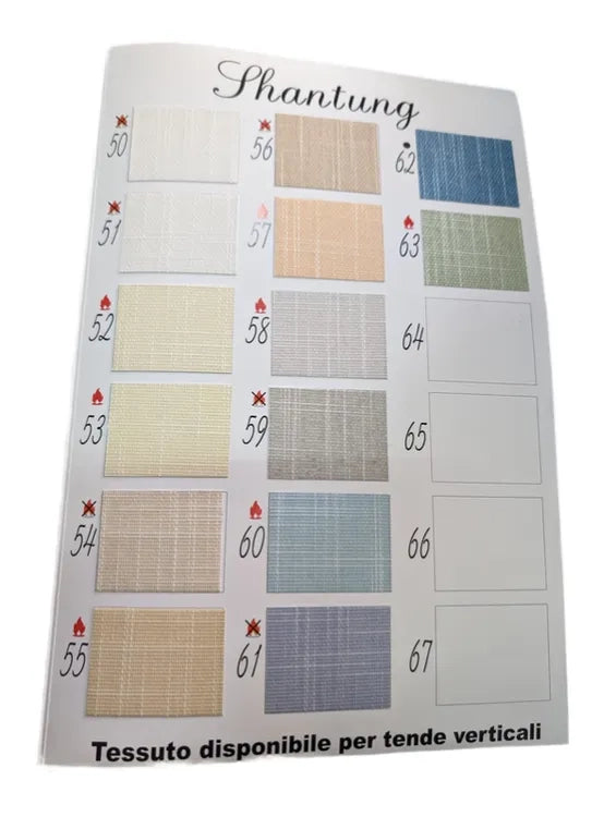 Tenda Verticale Shantung 127mm - Colore Bianco Sporco 51, Attacco Soffitto - Larghezza 1m x Altezza 2m - Apertura Destra - Per Casa E Ufficio