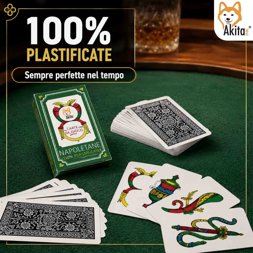 Akitaink 12 Mazzi Carte Napoletane Plastificate da Gioco