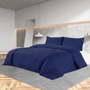 Set Copripiumino Blu Marino 200x200 cm in Cotone 136146