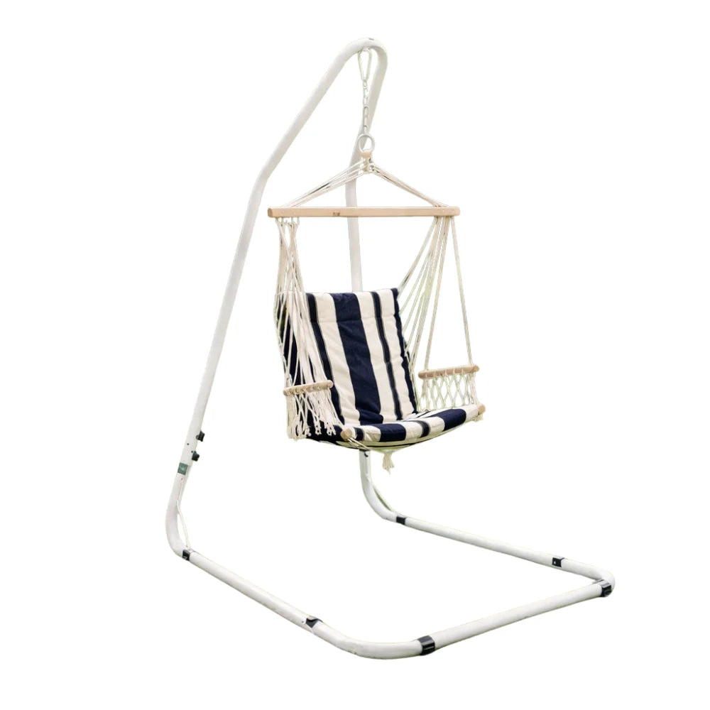Amaca a poltrona con supporto Sunset a righe Blu H.200/243cm