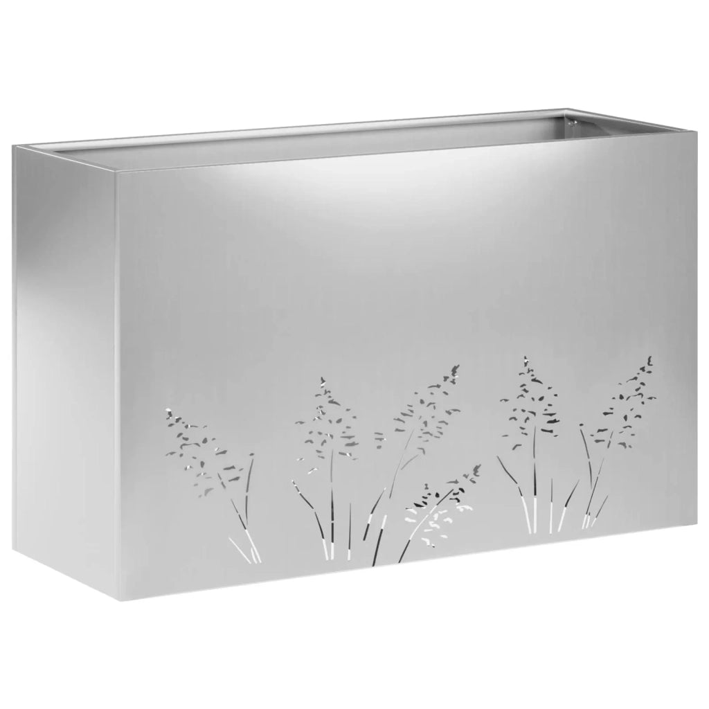 Vaso da giardino Argento 80 x 30 x 49 cm Acciaio zincato 8005844