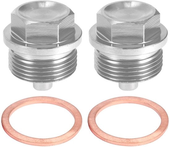 Set di sfogamento olio magnetico - 2 pezzi - Lega di alluminio - M24x1.5 - Protezione per componenti motori - Installazione facile - Sfogatore olio