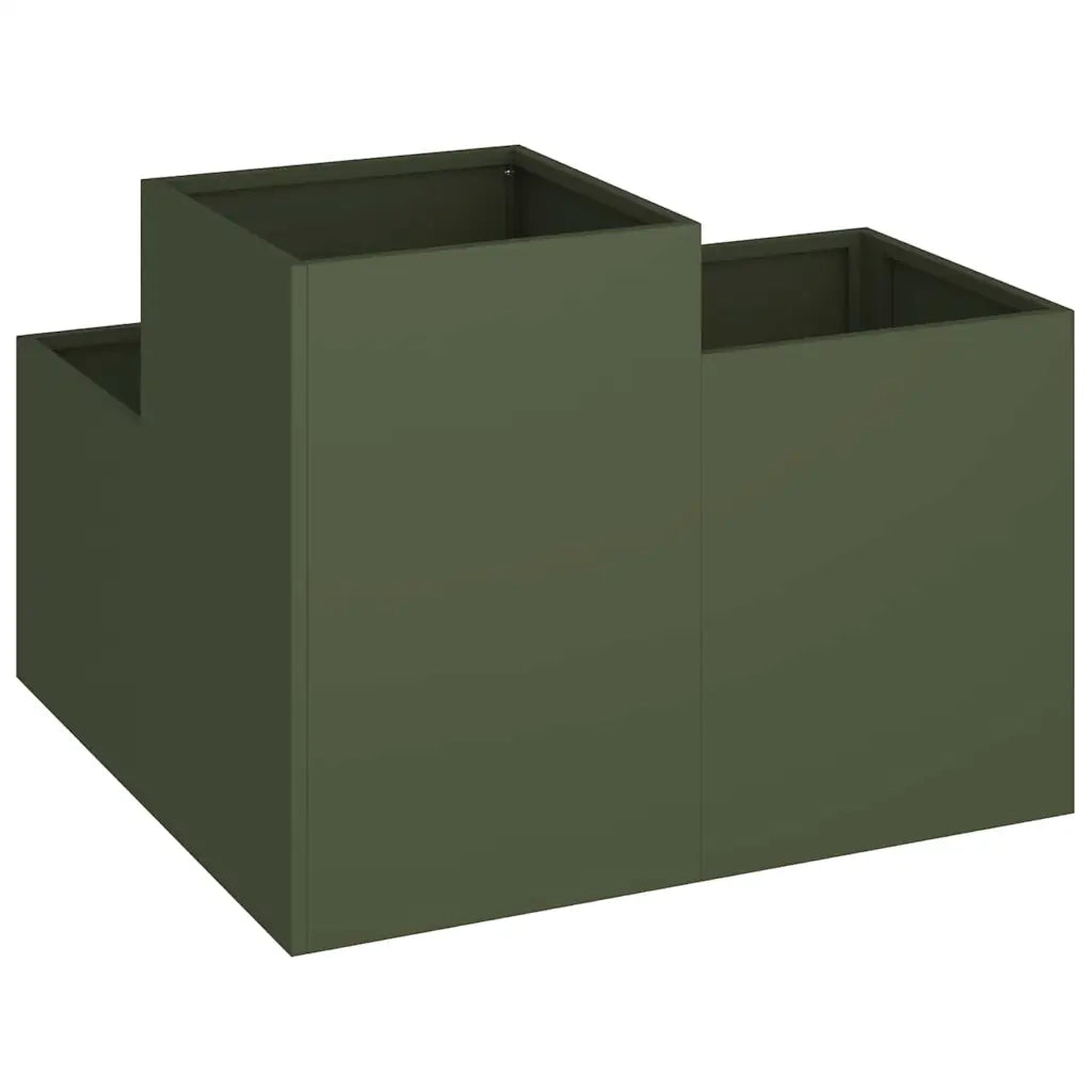 Vaso da giardino-Fioriera Esterno-Contenitore per Piante Oliver verde 80 x 80 x 60 cm Acciaio