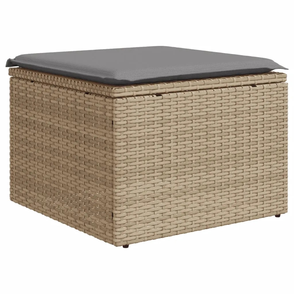 Set Divano da Giardino 4 pz con Cuscini Beige in Polyrattan 3220068