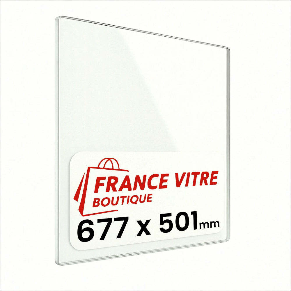 677 x 501 x 4 mm - Vetro per stufa a legna - vetro camino di ricambio - vetro per caminetto resistente al fuoco - France Vitre