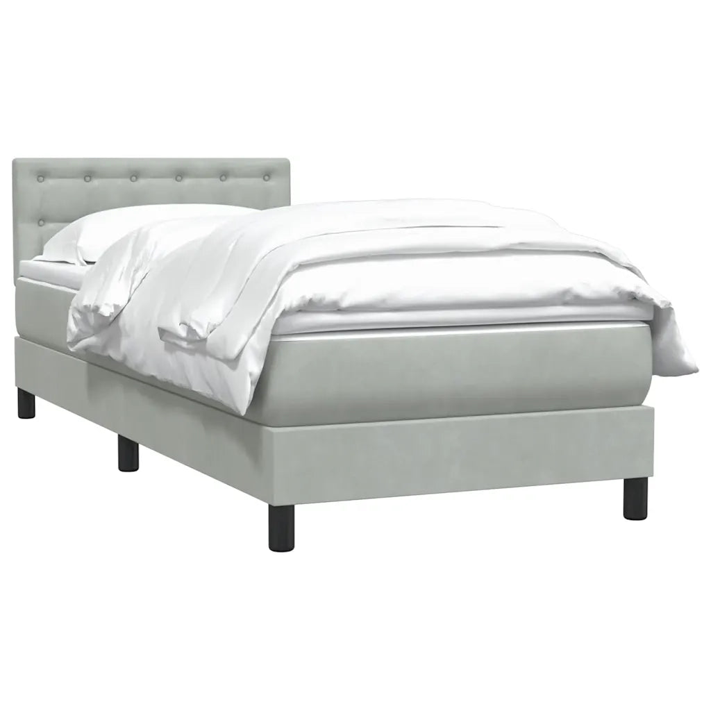 Giroletto a Molle con Materasso Grigio Chiaro 80x210 cm Velluto 3316569