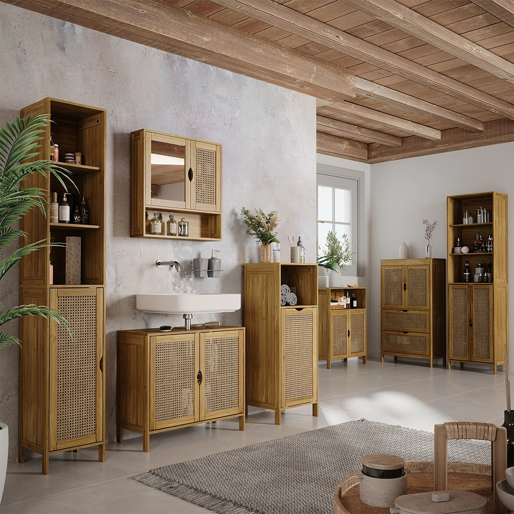 Vicco Mobiletto da bagno Bambù 30 x 170 cm