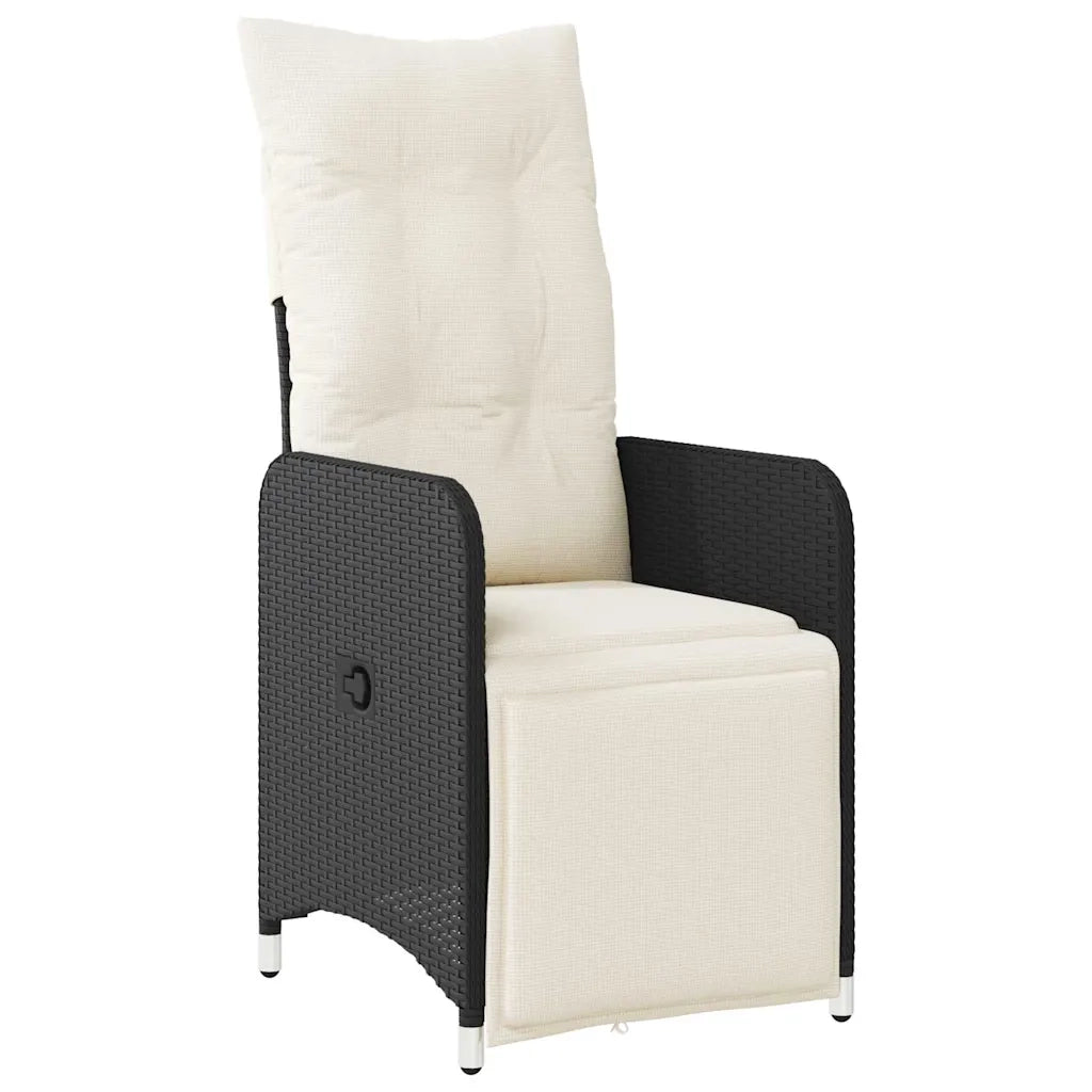 Set da Bistrò da Giardino 7 pz con Cuscini Nero in Polyrattan 3276992