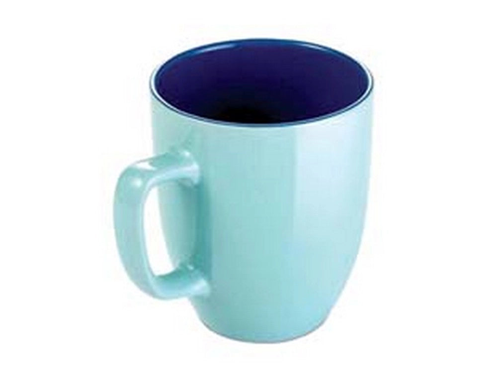 12pz tazza mug "crema shine" azzurra ml.300 - ø cm.8x9,5h.  cod:ferx.fer354455