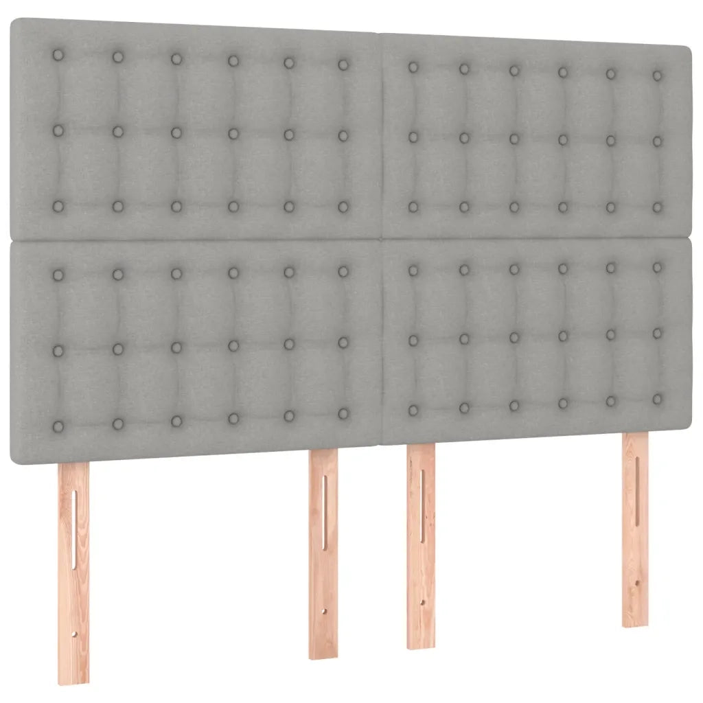 Testiera | Testata Grigio Chiaro 144x5x118/128 cm Tessuto