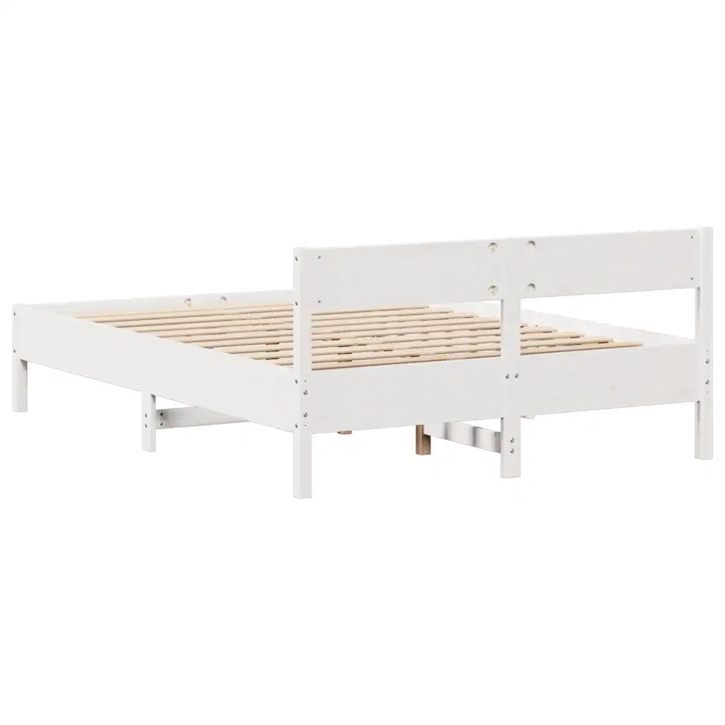 Letto senza Materasso Bianco 120x200 cm Legno Massello di Pino 3301753
