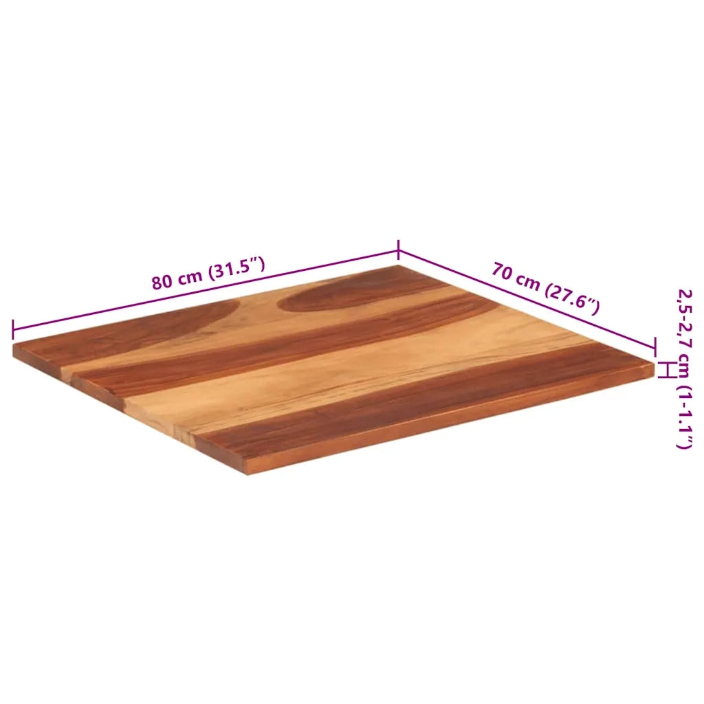 Piano Tavolo in Legno Massello di Acacia 25-27 mm 70x90 cm 285997