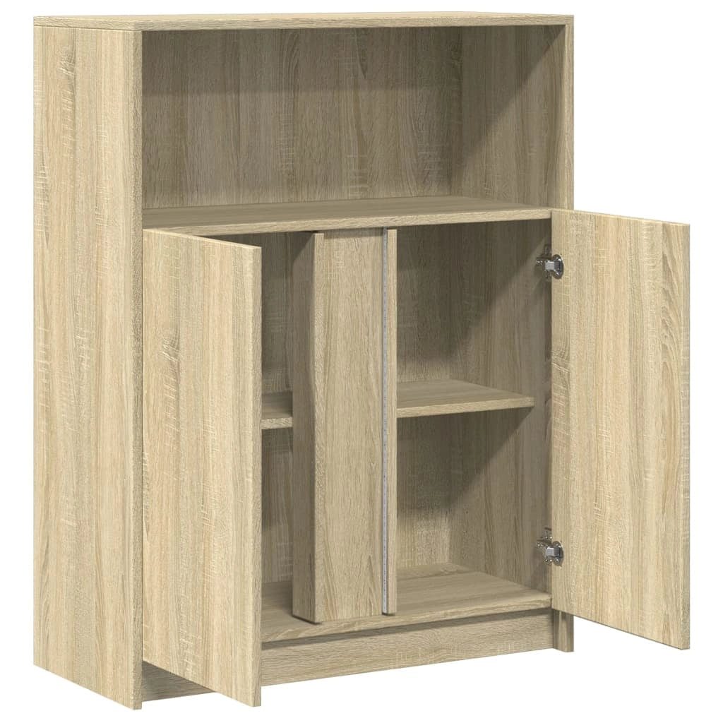 Buffet credenza cassettiera armadio mobile contenitore organizer per cucina soggiorno salotto con illuminazione a LED rovere Sonoma 77 x 34 x 100 cm legno ingegnerizzato marrone 02_0029799
