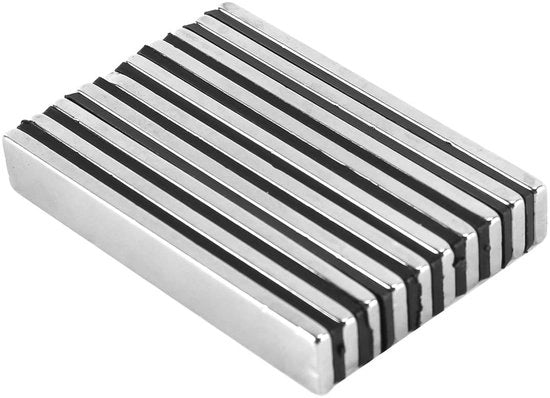 Magnetici Neodymium 10 pezzi - Magnetici rettangolari extra forti - Magnetici autoadesivi - Magnetici per frigorifero - Magnetici per lavagna bianca - Dimensioni 60 x 10 x 3 mm