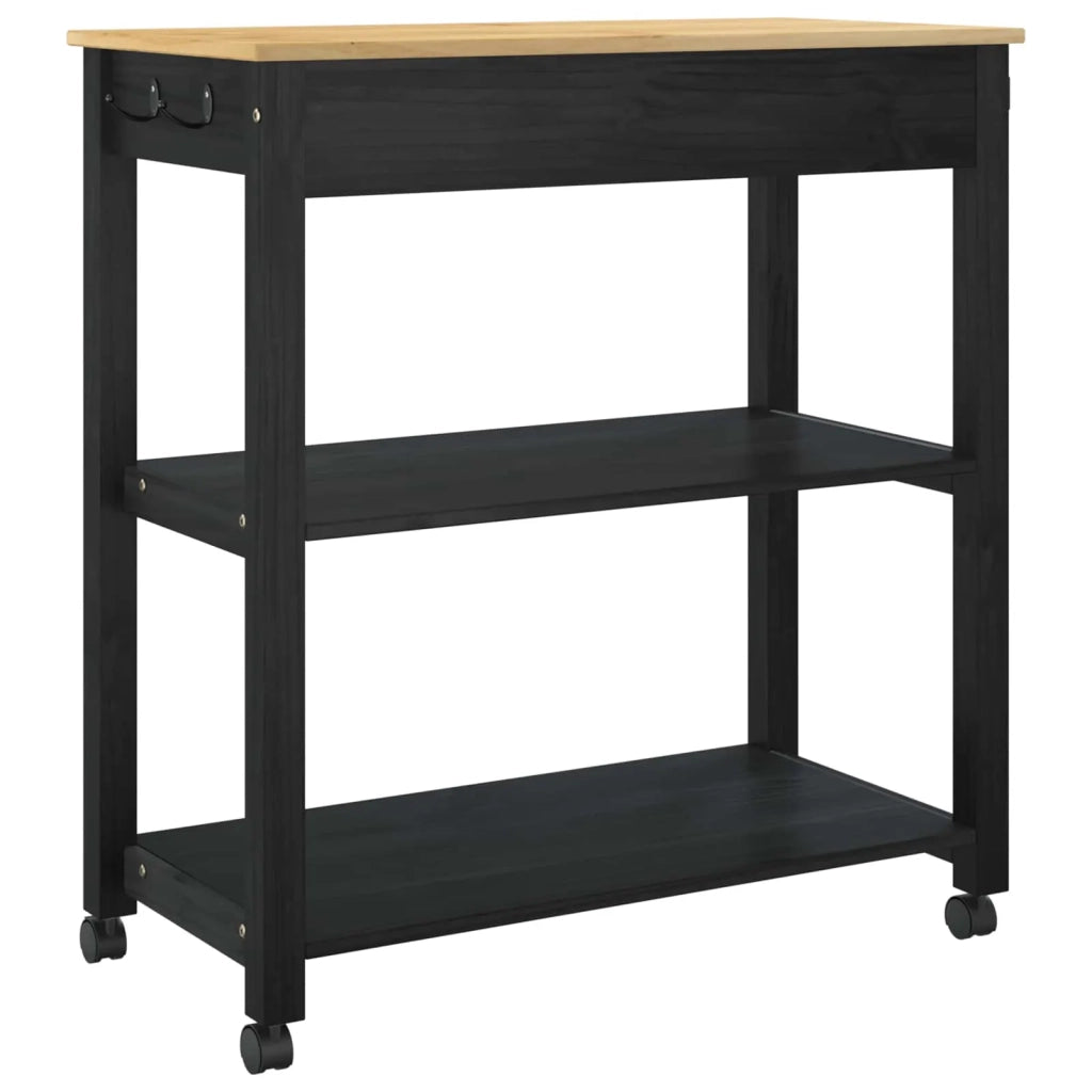 Carrello da Cucina MONZA Nero 84 x 40 x 88,5 cm