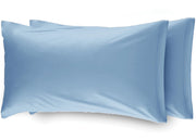 Coppia Federe Per Camper Roulotte Con Patella 100% Cotone Tinta Unita - Federe - Azzurro