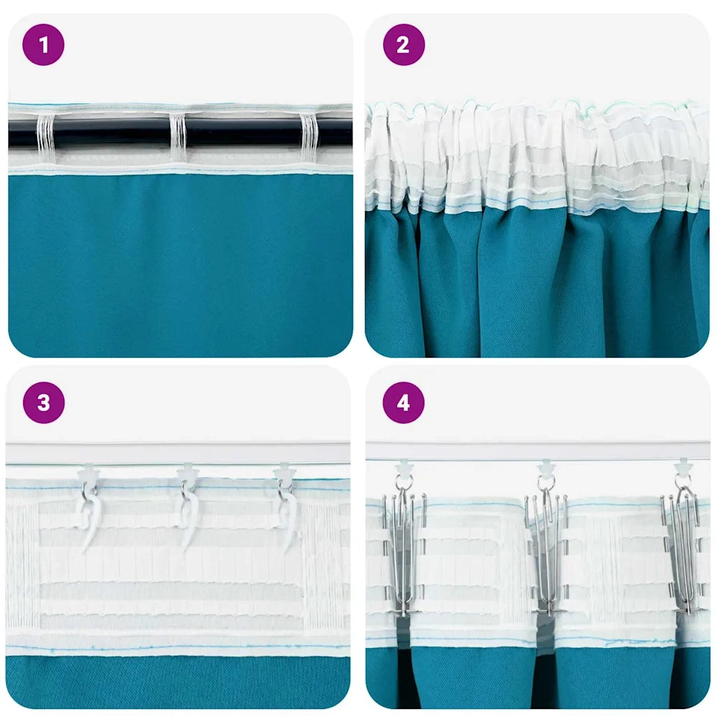 Tende Blackout con Anelli 2 pcs Turchese 225 x 140 cm 4107530