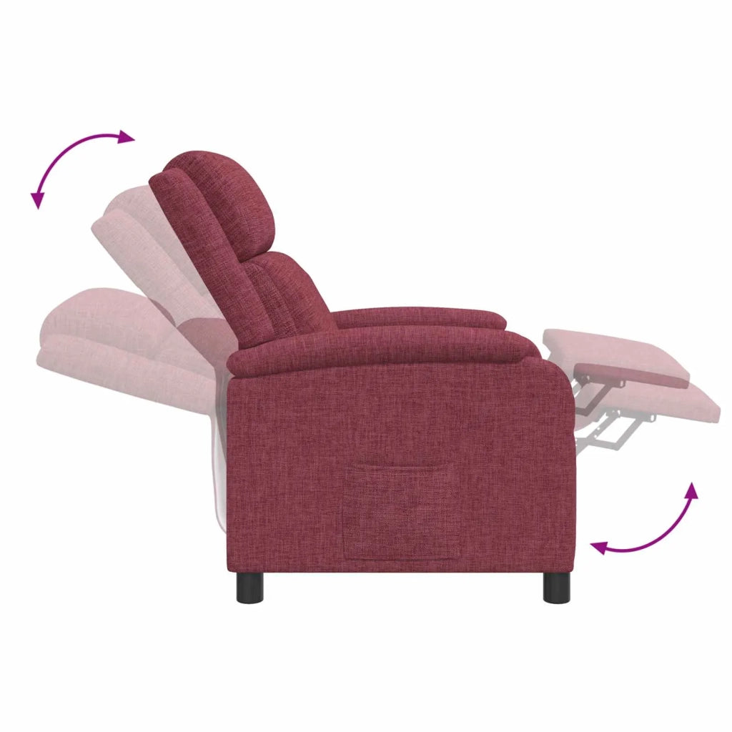 Poltrona reclinabile Rosso Vino Tessuto 42034852