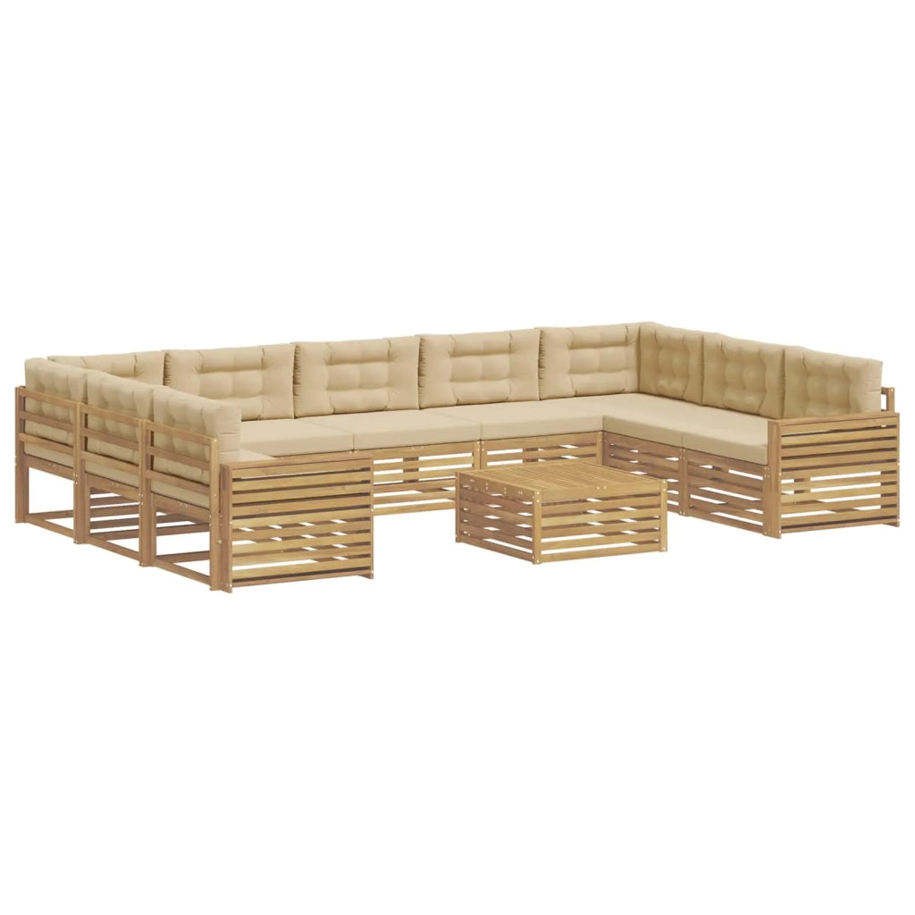 Set di divani da esterno 10 pcs Bianco e Beige 3391203