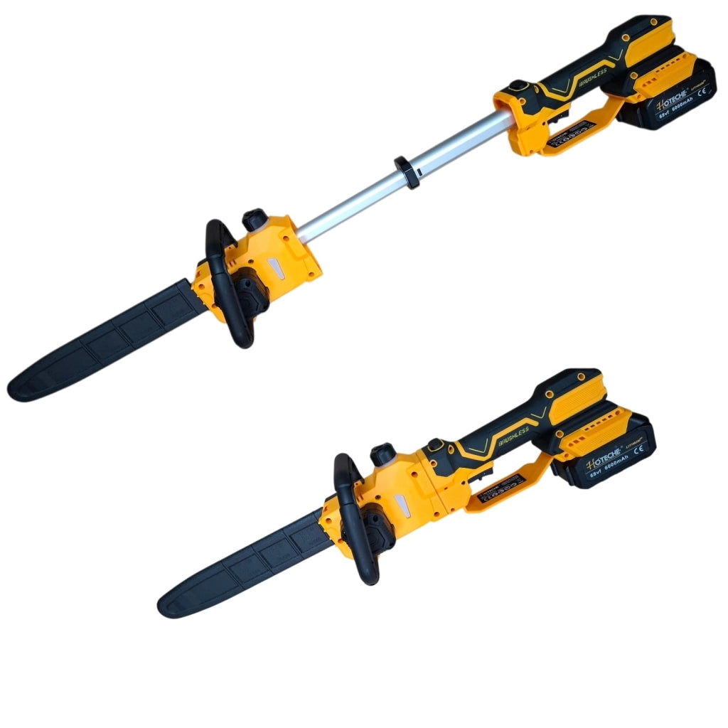 Motosega a Batteria Telescopica 12” 21V con 2 Batterie Brushless Lubrificazione Automatica Taglio 30 cm