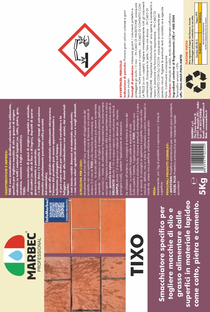 Come togliere le macchie di olio alimentare TIXO   5KGx4Pz