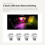 4 Pezzi di Sfeerverlichting per Auto con USB