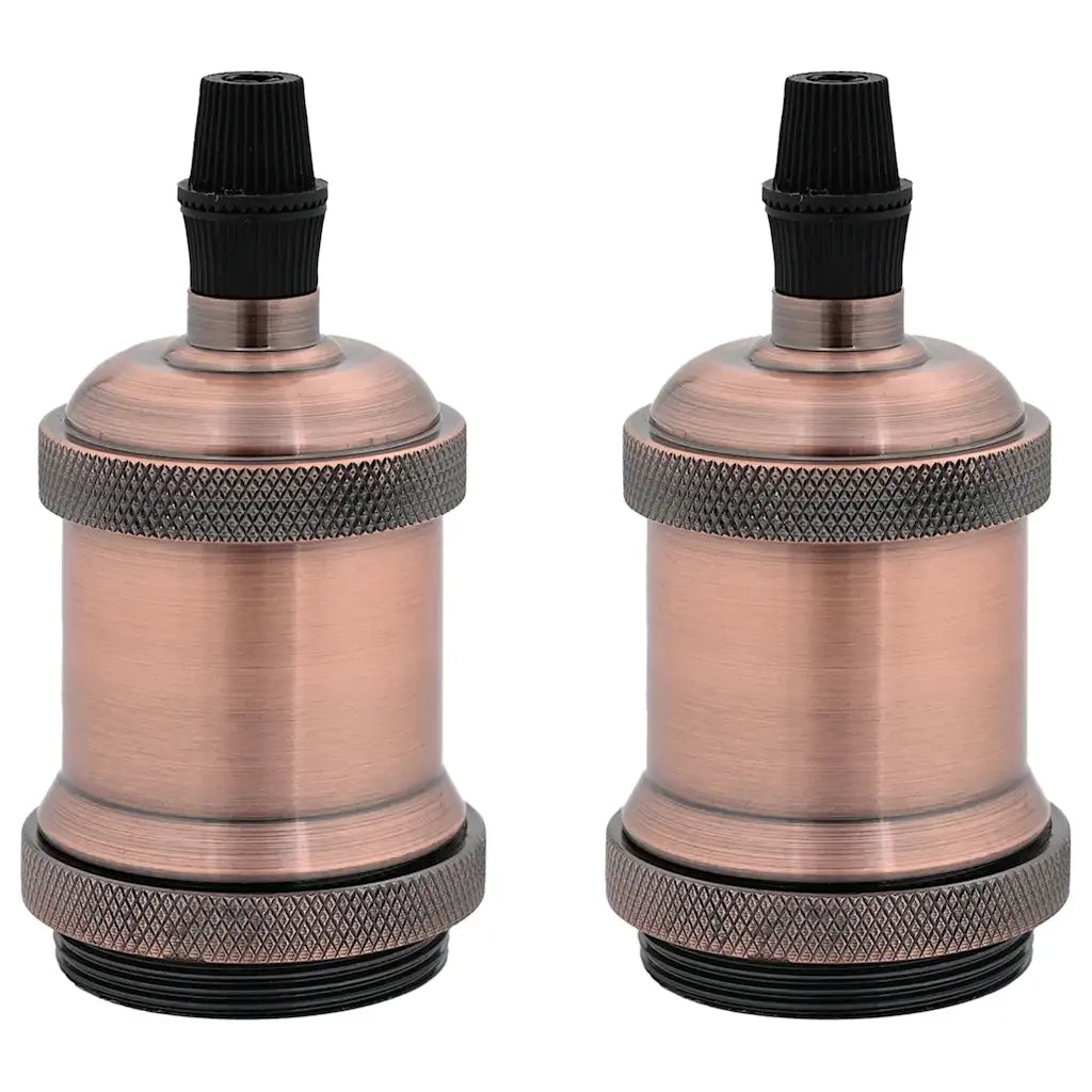 Portalampade 2 pz Rosso Bronzo E27 4106524